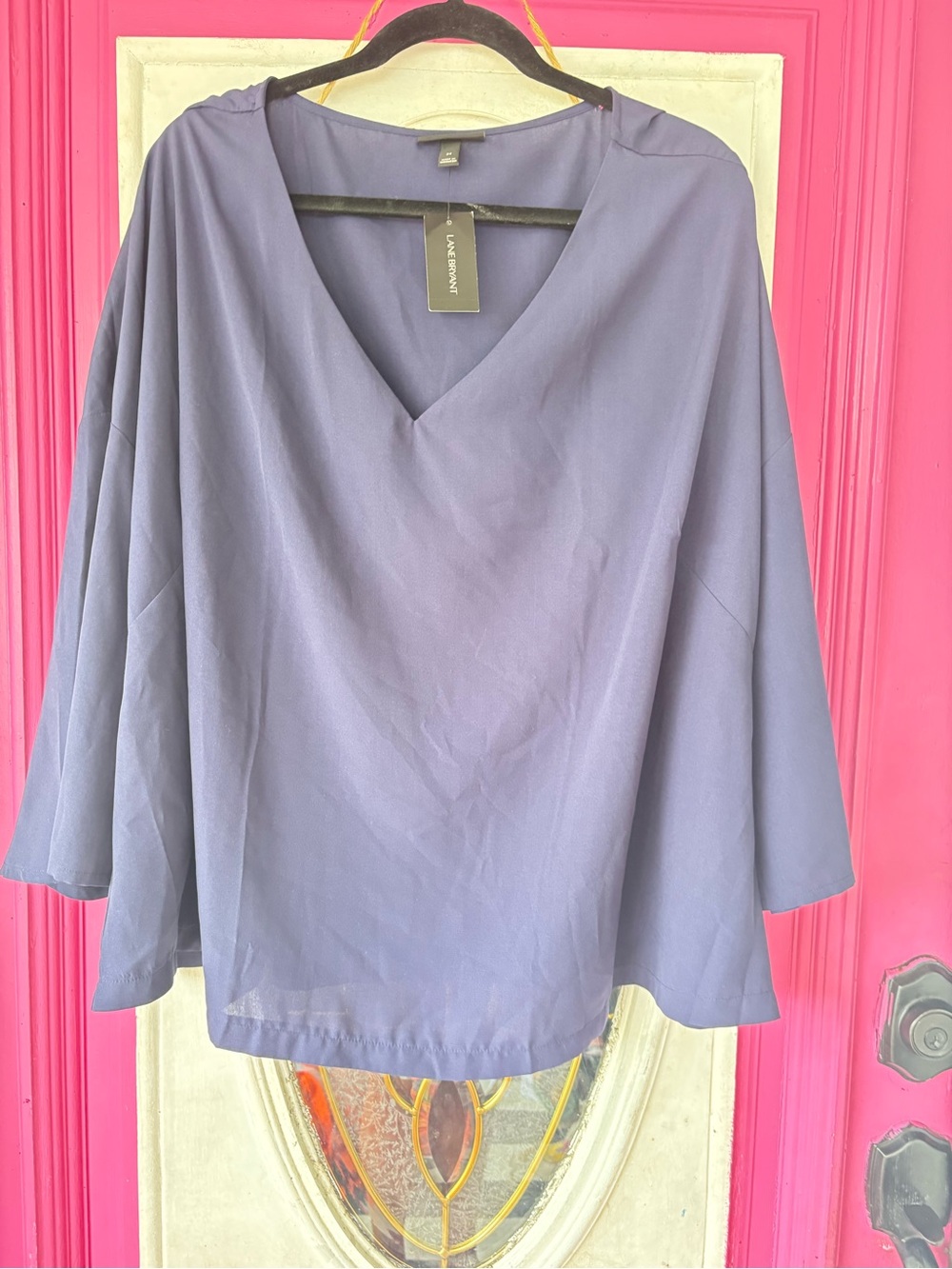 Lane Bryant V-Neck Blouse in royal Blue